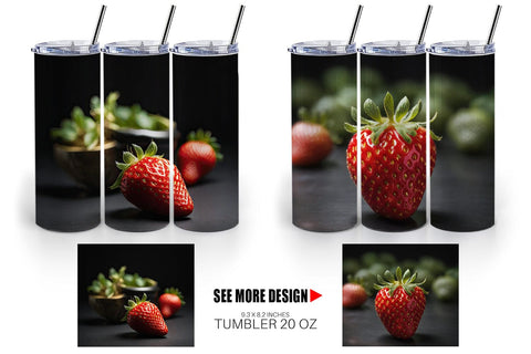Tumbler Wrap Strawberry Fruit Sublimation artnoy 