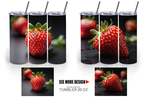 Tumbler Wrap Strawberry Fruit Sublimation artnoy 
