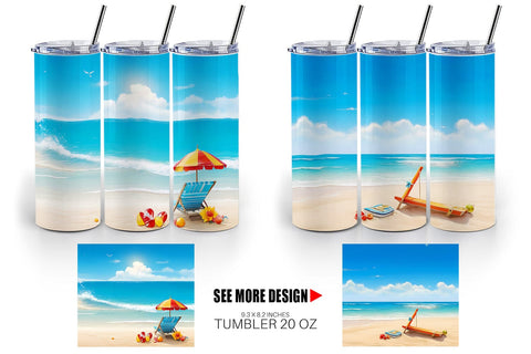 Tumbler Wrap Summer Beach Sublimation artnoy 