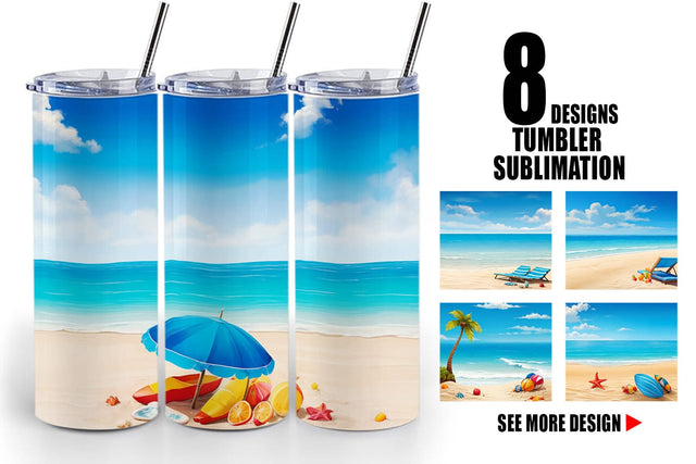 Tumbler Wrap Summer Beach Sublimation artnoy 