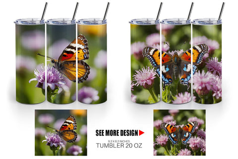 Tumbler Wrap Summer Beautiful Butterfly Sublimation artnoy 