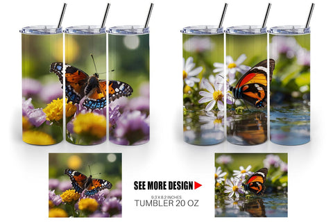 Tumbler Wrap Summer Beautiful Butterfly Sublimation artnoy 