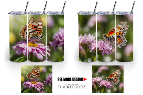 Tumbler Wrap Summer Beautiful Butterfly Sublimation artnoy 