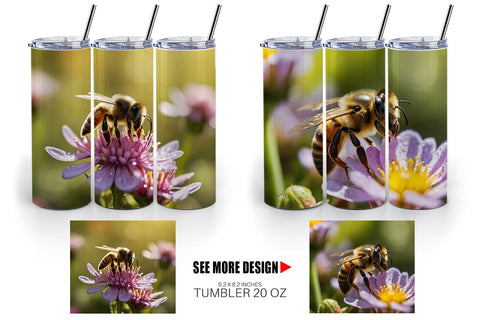 Tumbler Wrap Summer Beautiful Honey bee Sublimation artnoy 
