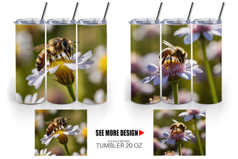 Tumbler Wrap Summer Beautiful Honey bee Sublimation artnoy 