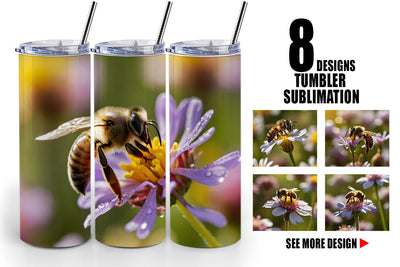 Tumbler Wrap Summer Beautiful Honey bee Sublimation artnoy 