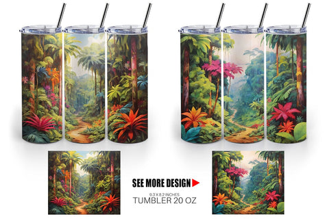 Tumbler Wrap Summer Jungle Sublimation artnoy 