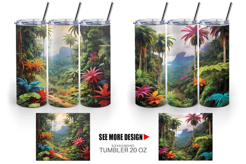 Tumbler Wrap Summer Jungle Sublimation artnoy 