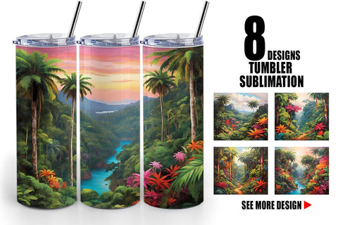Tumbler Wrap Summer Jungle Sublimation artnoy 