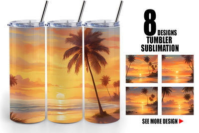 Tumbler Wrap Summer Sunset Sublimation artnoy 