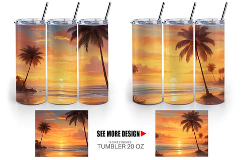 Tumbler Wrap Summer Sunset Sublimation artnoy 
