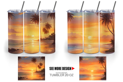 Tumbler Wrap Summer Sunset Sublimation artnoy 