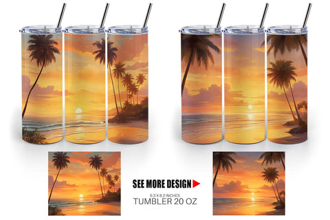 Tumbler Wrap Summer Sunset Sublimation artnoy 