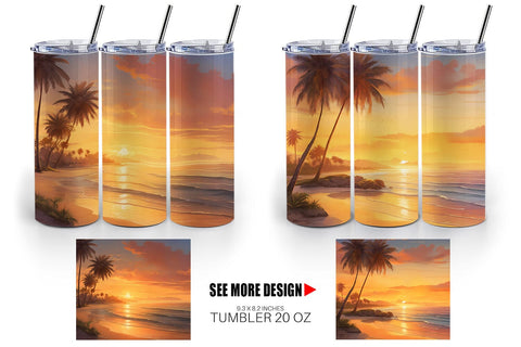 Tumbler Wrap Summer Sunset Sublimation artnoy 