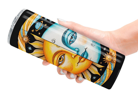 Tumbler Wrap Sun and Moon Surrealism Sublimation artnoy 