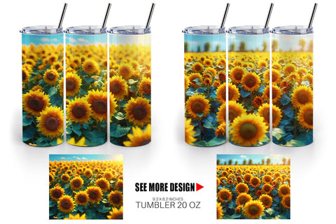 Tumbler Wrap Sunflower Field Sublimation artnoy 