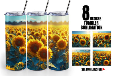 Tumbler Wrap Sunflower Field Sublimation artnoy 