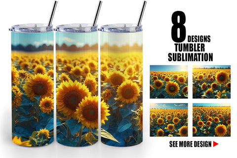 Tumbler Wrap Sunflower Field Sublimation artnoy 
