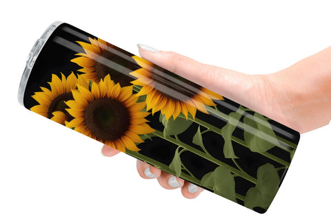 Tumbler Wrap Sunflowers Dark Sublimation artnoy 