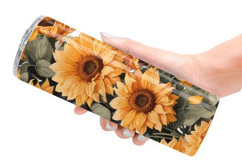 Tumbler Wrap Sunflowers Pattern Sublimation artnoy 