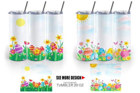 Tumbler Wrap Sunny Sky with Easter Sublimation artnoy 
