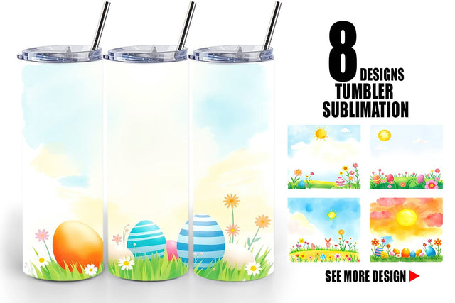 Tumbler Wrap Sunny Sky with Easter Sublimation artnoy 