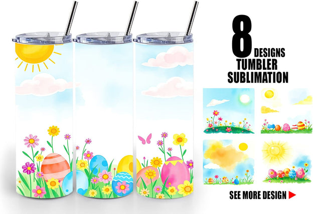 Tumbler Wrap Sunny Sky with Easter Sublimation artnoy 