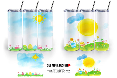 Tumbler Wrap Sunny Sky with Easter Sublimation artnoy 