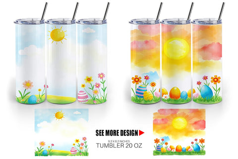 Tumbler Wrap Sunny Sky with Easter Sublimation artnoy 