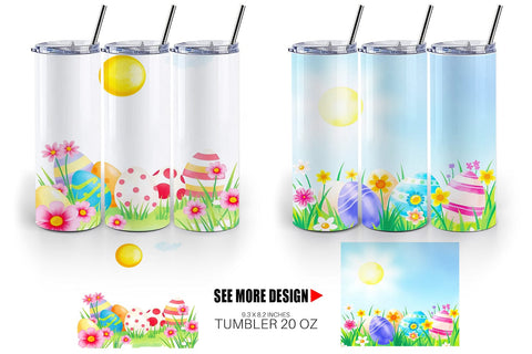 Tumbler Wrap Sunny Sky with Easter Sublimation artnoy 