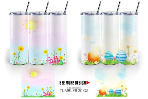 Tumbler Wrap Sunny Sky with Easter Sublimation artnoy 
