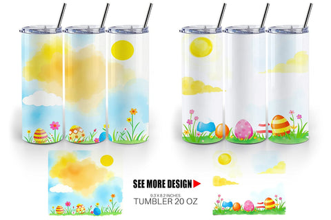 Tumbler Wrap Sunny Sky with Easter Sublimation artnoy 