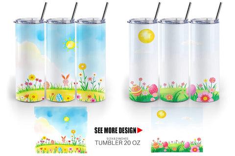 Tumbler Wrap Sunny Sky with Easter Sublimation artnoy 