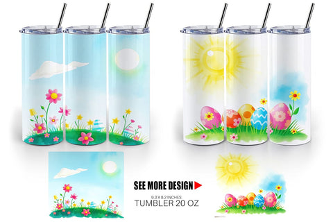 Tumbler Wrap Sunny Sky with Easter Sublimation artnoy 