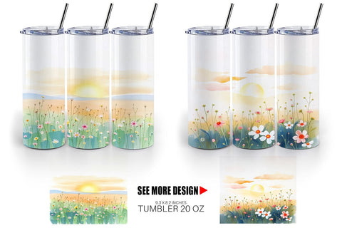 Tumbler Wrap Sunrise Meadow Sublimation artnoy 