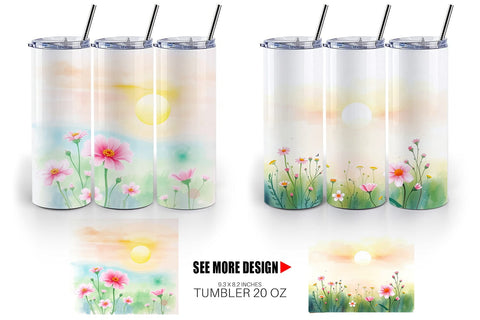 Tumbler Wrap Sunrise Meadow Sublimation artnoy 