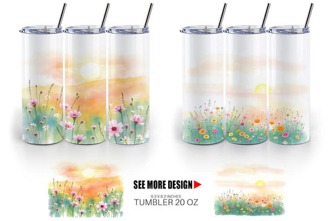 Tumbler Wrap Sunrise Meadow Sublimation artnoy 