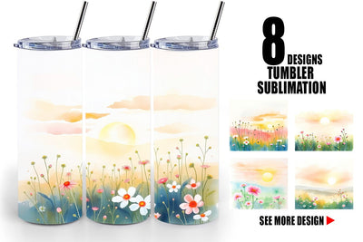 Tumbler Wrap Sunrise Meadow Sublimation artnoy 