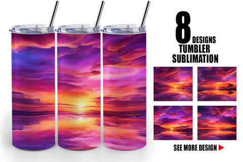 Tumbler Wrap Sunset Landscape Sublimation artnoy 