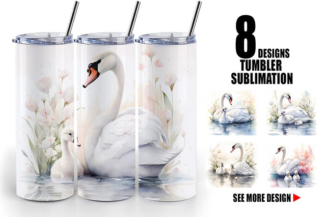 Tumbler Wrap Swans Mother Day Sublimation artnoy 