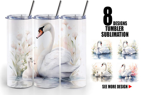 Tumbler Wrap Swans Mother Day Sublimation artnoy 