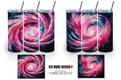Tumbler Wrap Swirl Pink Galaxy Sublimation artnoy 