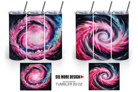 Tumbler Wrap Swirl Pink Galaxy Sublimation artnoy 