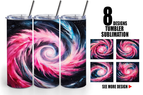 Tumbler Wrap Swirl Pink Galaxy Sublimation artnoy 