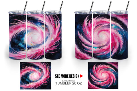 Tumbler Wrap Swirl Pink Galaxy Sublimation artnoy 