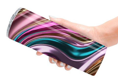 Tumbler Wrap Swirling Liquid Metallic Sublimation artnoy 