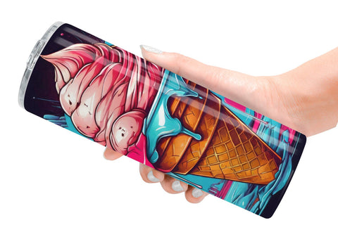 Tumbler Wrap Synthwave Ice Cream Sublimation artnoy 