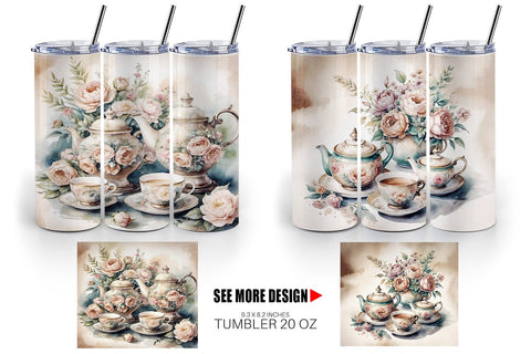Tumbler Wrap Tea Set Sublimation artnoy 