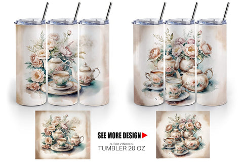 Tumbler Wrap Tea Set Sublimation artnoy 