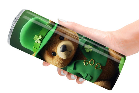 Tumbler Wrap Teddy Bear Patrick's Day Sublimation artnoy 